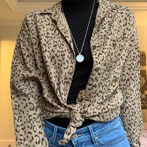 Cheetah Print Button-Down Shirt